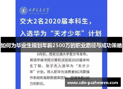 如何为毕业生规划年薪2500万的职业路径与成功策略
